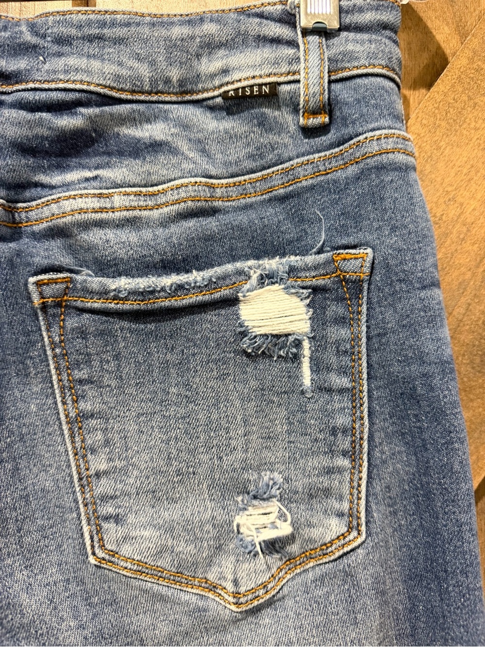 Risen Distressed High Waist Wide Leg Jeans - Picture 8 of 12